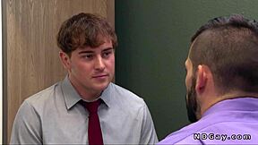 Gay coworkers fuck in office