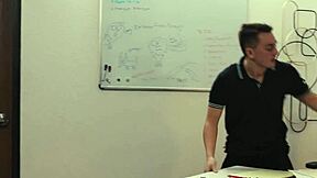 Hunk intensely fucks associate's ass after blowjob