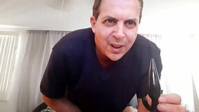 pov straight friend gets curious straight male celebrity cory bernstein a gift first time using gay anal sex toy to fuck his big ass and huge cumshot.