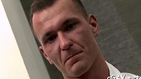 Brawny hunk gets rough ass fucking