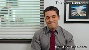gay rimjob and anal sex in the office during working time