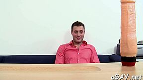 Hunk receives sloppy blowjob from large knob before fucking