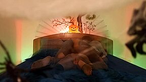 Emo Femboy Moans Through Bareback Halloween Orgasm