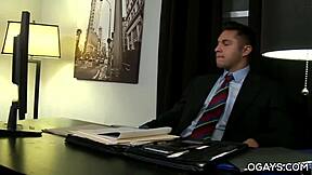 Intriguing office rimjob turns into hardcore anal fucking.