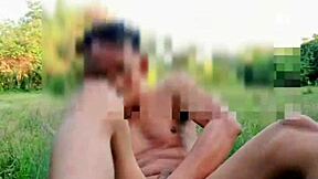 Myanmar gay cocklovermlm naked outdoor anal with asian ass fucking bottle forest twink