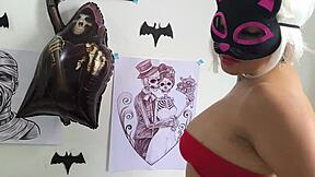 Trick-or-Treating Stepdad Enjoys Perverted Halloween with Juicy Spit-Soaked Cocksucking Until Cumming