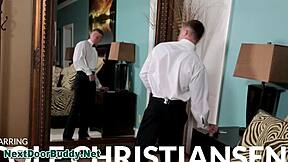 Gay Buff Jock Sucks Multiple Dicks in Muscular Blowjob Scene