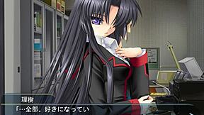 Kurugaya Yuiko gets direct blowjob and anal action in Little Busters anime hentai scene