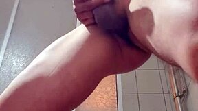 bisexual guy enjoys morning masturbation with blowjob and cum action