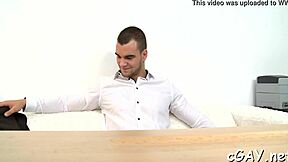 handsome hunk experiences intense thrusting in garage pov