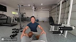 ready for bareback fantasy in the gym with muscle asian jkab dale in vr?