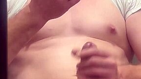 Whoa check out this amateur solo guy playing with his massive cock at the party