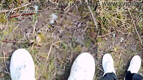 jon arteen wanks twink cock outdoors cum drips from fingers