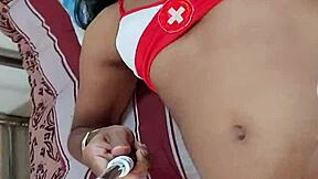 indian ladyboy lara dsouza jerks cock wildly solo!