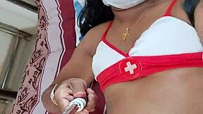 indian ladyboy lara dsouza jerks cock wildly solo!