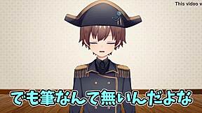 Japanese Gay VTuber Strips Nude for Solo Masturbation in Bent Over Doggystyle Pose