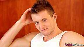 Real Gay Hunk Gets Facial Cumshot After Hardcore Blowjob and Handjob