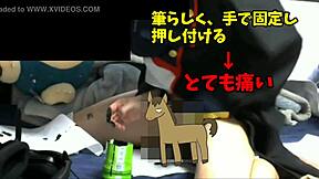 Japanese Gay VTuber Strips Nude for Solo Masturbation in Bent Over Doggystyle Pose