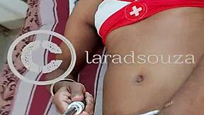 indian ladyboy lara dsouza jerks cock wildly solo!