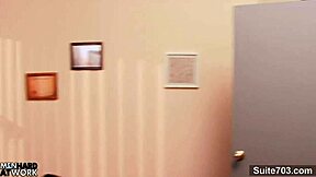 naughty tattooed gay in glasses craves big cock sucking at work