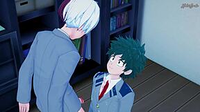 deku's cute twink ass creampied doggystyle by todoroki's pounding in hentai bliss.