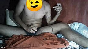 Masturbates to climax to uncut gay boy