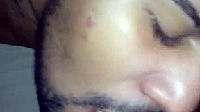 Deep throat sucking to the base in thrilling blowjob session