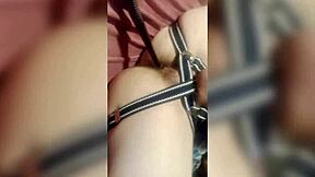 This amateur gay guy plays with his ass softly.